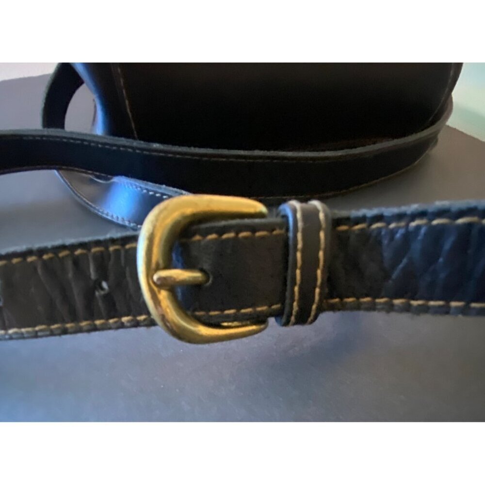 G.H. Bass Dark Brown "Willis" Style Oiled Leather Crossbody Bag - Picture 11 of 14